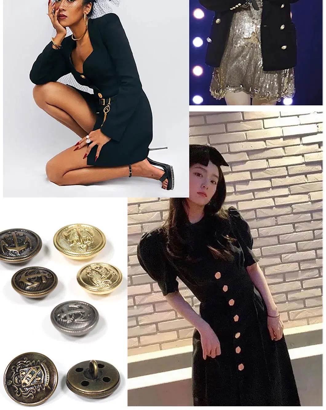 Embossed Brand Pattern Logo Zinc Alloy Shank Button Custom Metal Uniform Shank Buttons for Garment Accessories