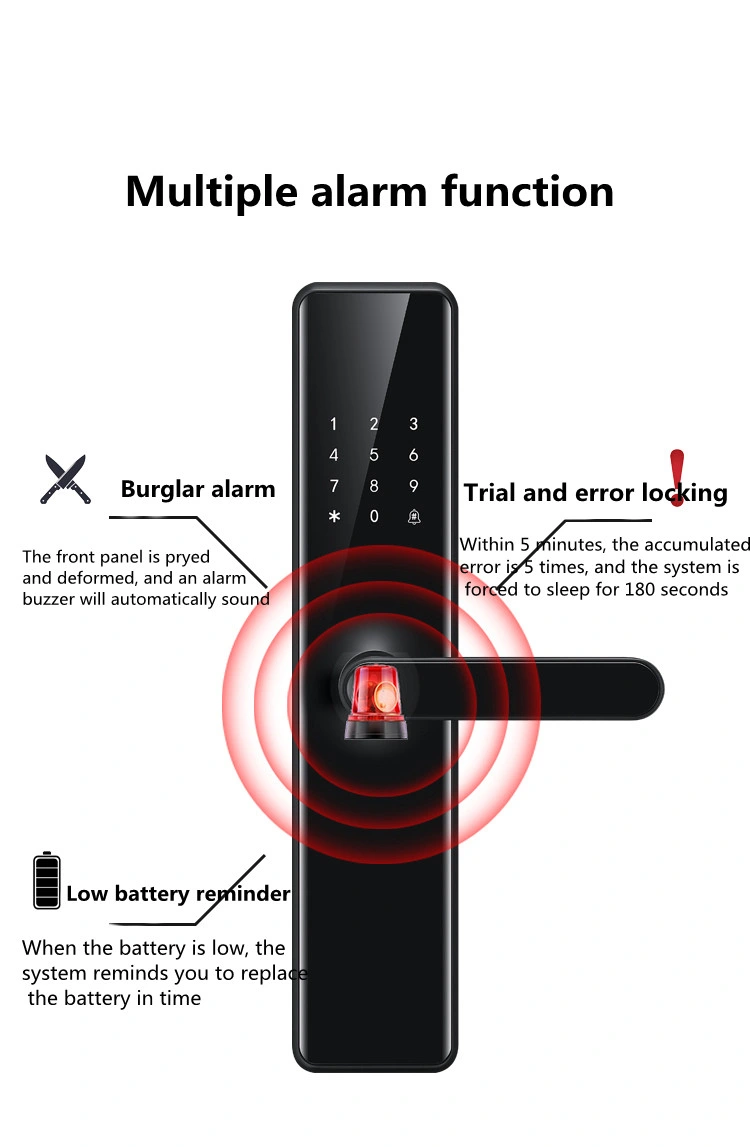 WiFi Biometric Fingerprint Main Digital Cord Keyboard Automatic Lock Door with Tuya APP