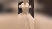 3/4 Sleeves Bridal Gowns Plus Size Lace Bodice Tulle Organza Custom Wedding Dress Ya109 