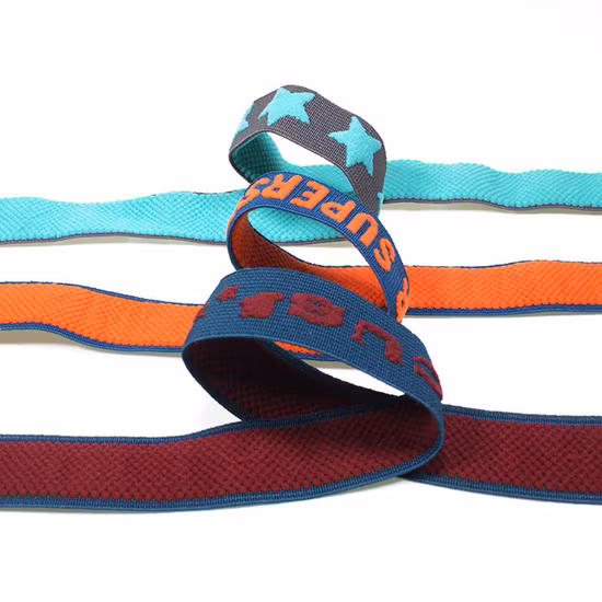 Custom Recycled RPET Print Logo Polyester Woven Webbing Jacquard Elastic Tape for High Quality Clothing Sportswear