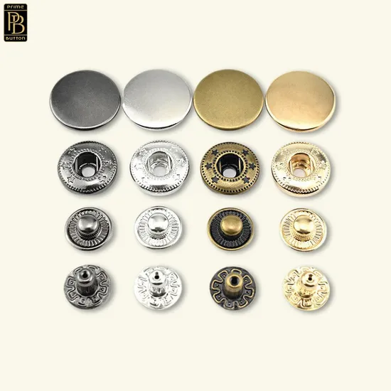 Custom 4 Parts Metal Fastener Brass Snap Button for Garment 