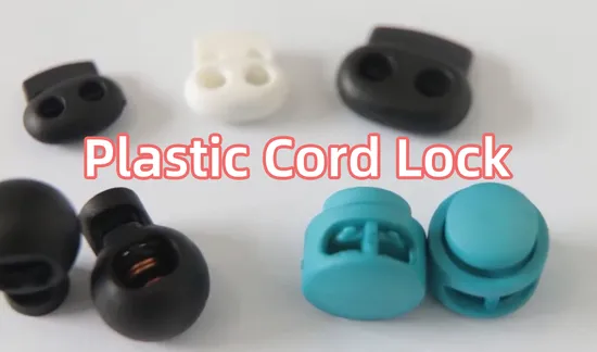 Black Color Plastic End Spring Elastic Rubber Plastic Cord Lock 