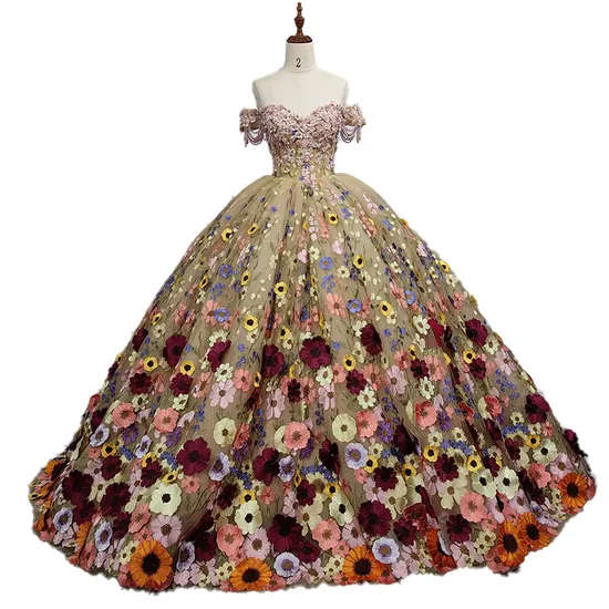 off Shoulder Pink Bridal Ball Gowns Lace Tulle Quinceanera Dresses Z3032 