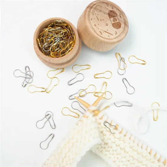 100 PCS Gold Silver Knitting Crochet Locking Stitch Marker Hangtag Safety Pins DIY Sewing Tools Needle Clip Crafts Accessories 