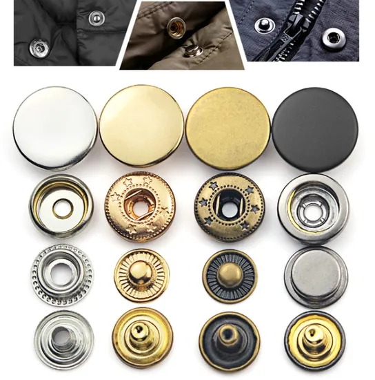 Garment Accessories Logo Alloy Cover Custom Metal Snap Buttons for Clothes 