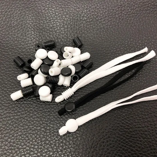 Adjustment Anti Slip Silicone Earloop Buckles Plastic Toggle Cord Stopper Lock 