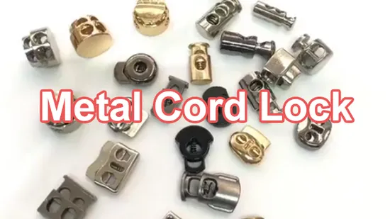 Fashion Alloy Metal Spring Stopper Drawstring Power Cord Lock 