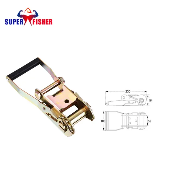 Super Fisher 2′′ 3000kg Plastic Handle Ratchet Buckle for Ratchet Lashing Belt 