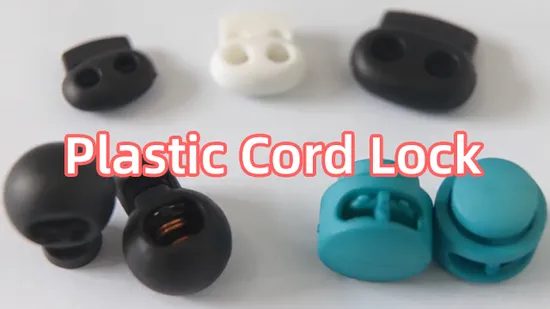 Custom Colorful Flat Two Holes Round Plastic Stopper Ball Cord Lock 