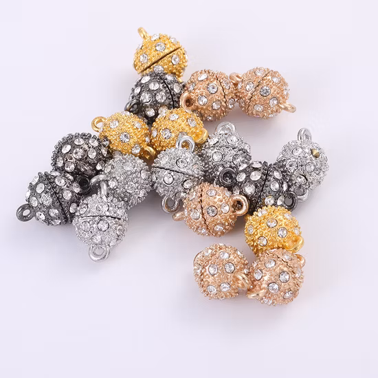 Round Black/Gold/Sliver Rhinestone Magnetic Buttons Magnet Buttons