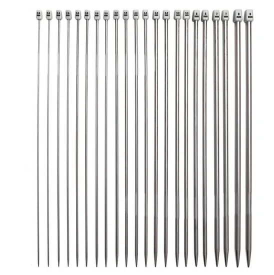 11 Pairs/Set 35cm Stainless Steel Straight Knitting Needles Set DIY Weave Tools Sewing Accessories 