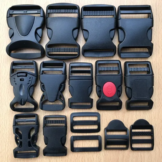 White Plastic Adjust Lock Bag Buckle for Backpack Safety Webbing Strap 