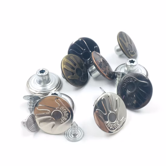 Custom Made Engraving Garment Metal Button Jeans Denim